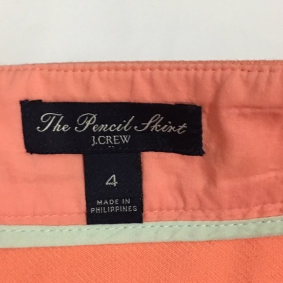 J. Crew Factory Melon Orange The Pencil Skirt with Pockets - Picture 3 of 16